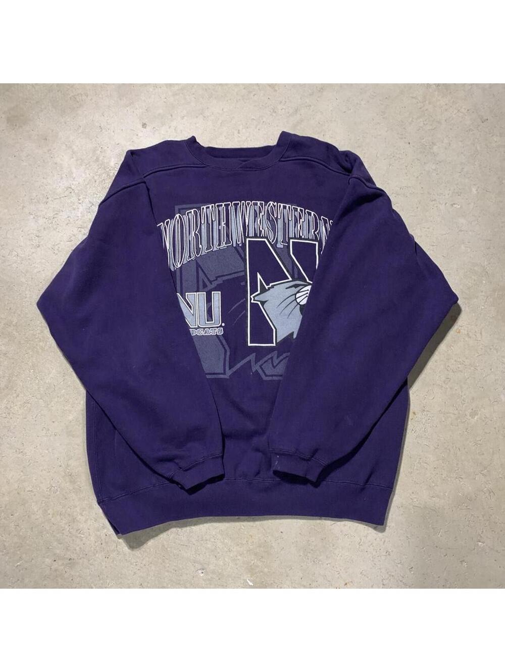 Vintage 90s Northwestern Wildcats Galt Sand Sweatshirt Mens L Purple NCAA